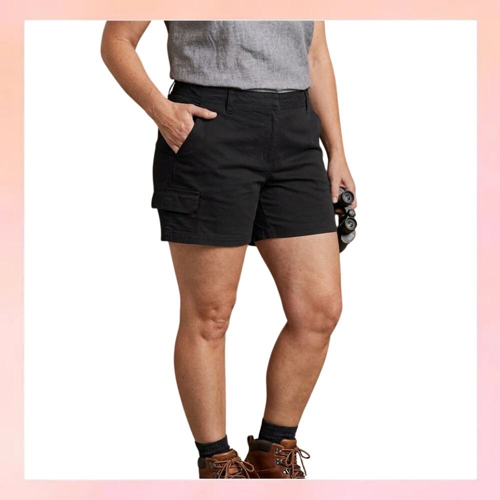 Eddie Bauer Women's Black Cargo Hiking Trail Shorts Size 16